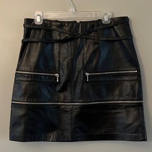 Danier Black Leather Mid-length skirt size 6
